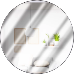 Miroir mural rond noir 55 cm