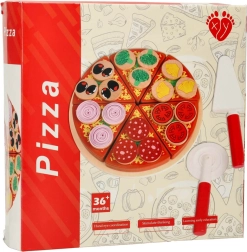 Pizza en bois avec velcro et accessoires 20 cm