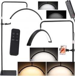 lampe cosmétique LED arquée 36 W avec température réglable et pied