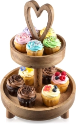 Étagère à deux niveaux en bois de manguier MANGO 42 cm