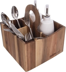 Support en bois pour couverts, sauces et épices WOODEN