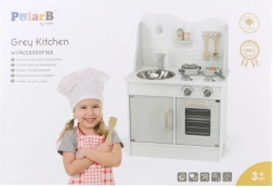 cuisine en bois pour enfants avec accessoires POLARB eco gris