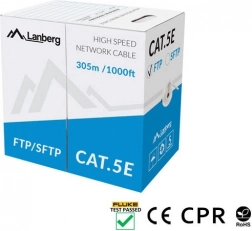 Câble réseau SFTP cat 5e 305 m, cuivre plein, gris