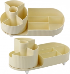 Organisateur de cosmétiques avec mécanisme rotatif beige