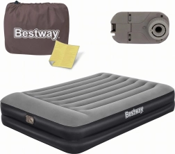 Matelas gonflable double Bestway avec pompe électrique intégrée et oreiller 203 × 152 × 46 cm