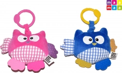 Hibou en peluche vibrant pour lit bébé, hochet 21 cm