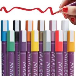 Marqueurs décoratifs acryliques MAALEO, 12 couleurs