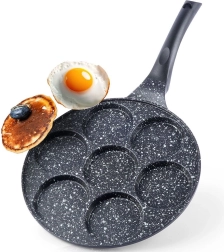 Poêle en granit pour œufs et pancakes 27 cm, 7 moules GRANDE