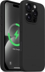 Coque magnétique en silicone Color Cover pour iPhone 16 Pro, noir