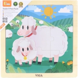 VIGA puzzle en bois moutons – 9 pièces