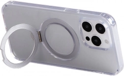 coque de protection magnétique avec support JOYROOM pour iPhone 15 Pro Max, transparente