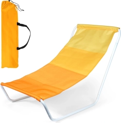 Chaise longue de plage pliante Vilde avec revêtement jaune