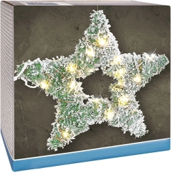 Étoile lumineuse à LED, 58 cm, pin enneigé