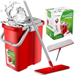Balai à plat avec seau et essoreur GreenBlue MaxiClean, 2× housses en microfibre