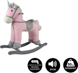 Licorne à bascule en peluche 71 cm avec sons et mouvements – Rose