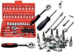 Set de clés à douilles 1/4" - 46 pièces dans une mallette