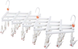 Séchoir pliant pour linge avec pinces, 29 clips, blanc