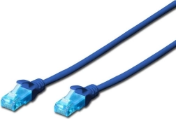 Câble patch RJ45-RJ45 cat.5e U/UTP AWG 26/7 PVC 0,25 m bleu