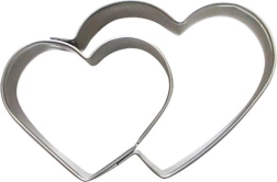 Emporte-pièces pour biscuits – deux cœurs, inox 5–6 cm