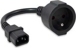 Adaptateur IEC 320 C14 vers prise française, 0,15 m