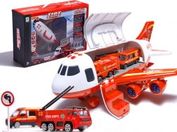 Avion-cargo de pompiers avec petites voitures