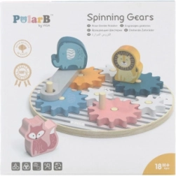 Blocs en bois à engrenages pour enfants avec animaux