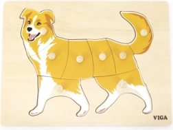 Puzzle d’insertion Montessori en bois chien VIGA