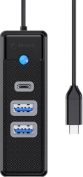 Orico hub USB‑C 2× USB 3.0 et USB‑C, 5 Gb/s, 0,15 m, noir
