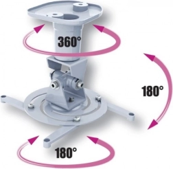 Support plafond pour projecteur 22 cm blanc