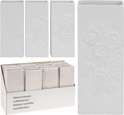 Évaporateur céramique pour radiateur avec relief floral, blanc
