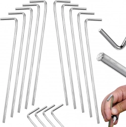 Piquets de tente en acier L 24 cm – lot de 10 pièces