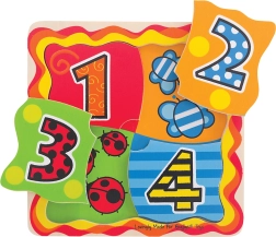 Puzzle en bois avec chiffres 1–4 Bigjigs Toys