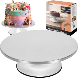 Présentoir rotatif pour gâteau Ruhhy en acier inoxydable 30 cm