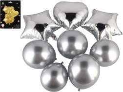 Set de ballons gonflables avec cœur, étoiles et ballons ronds – 8 pcs, 2 couleurs