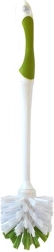 Brosse WC en plastique sans support, blanc‑vert 7,5 × 32 cm