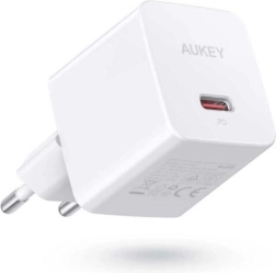Chargeur secteur mini Aukey USB‑C 20 W avec Power Delivery, blanc