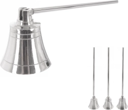 Éteignoir à bougies métallique argenté 24 cm