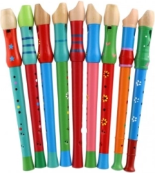 Flûte en bois au design coloré