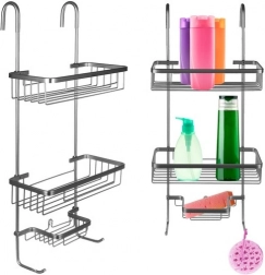 Étagère de douche suspendue argentée