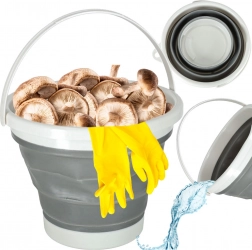 Seau pliable en silicone 10 L gris