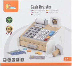 Caisse enregistreuse en bois VIGA gris-blanc