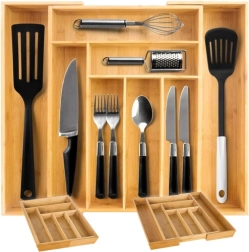 Organiseur de tiroir extensible en bambou RUHHY