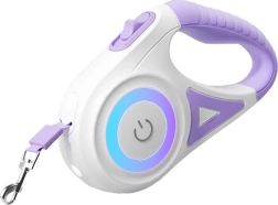 Rojeco laisse automatique pour chiens LED 5 m – Violet