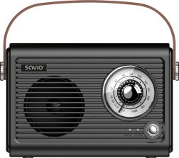 radio rétro portable avec bluetooth, fm et usb‑c savio rs‑101