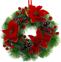 Couronne de Noël 30 cm RUHHY pour porte et table