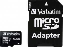 Carte mémoire Verbatim 16GB microSDHC UHS-I avec adaptateur