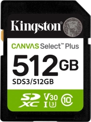 carte mémoire sd 512 gb canvas select plus gen3 150 mb/s