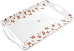 Plateau de service au motif de pain d’épices 37,5 × 23 cm