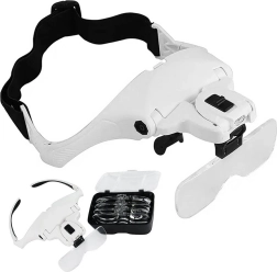 Loupe frontale avec éclairage LED, 5 lentilles interchangeables