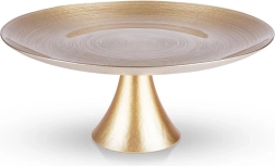 Présentoir à gâteau en verre doré sur pied 28 cm